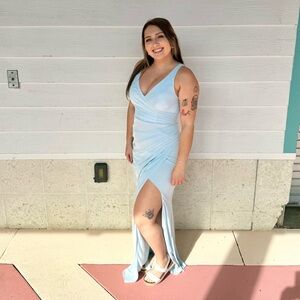 blue bridesmaid dress